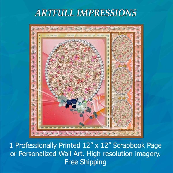 Easter - Peach Petals & Lace Personalized Wall Art or Scrapbook Page