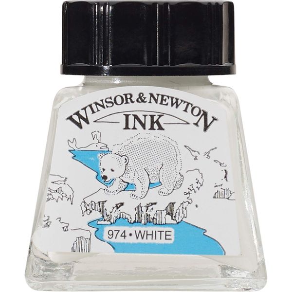 Winsor & Newton 14ml Drawing Ink Bottle - White