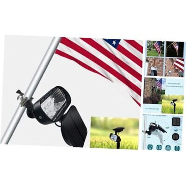 Solar Flag Pole Light, Flag Pole Light Solar Powered with Adjustable Metal