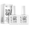 Builder Gel, 5 in 1 Nail Builder Gel and Base Gel Strengthener Gel Builder Clear and Pink Gel Color in a Bottle 15ml Hard Gel Builder Extension Nail Without Builder Gel Nail Forms
