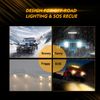 AUXBEAM 30" LED Work Light Bar White & Amber Strobe Flash Lamp + Wiring Harness