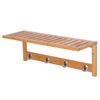 Wall-Mount Bamboo Coat Rack Hanging Entryway Organizer with Storage Shelf