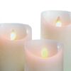 3 Piece Set Aurora Flame Bisque Dancing LED Flameless Candles w/ Remote Control