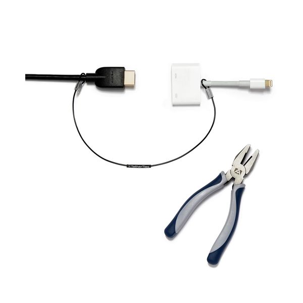 Patented Pre-Assembled Adapter Ties - Anti-Theft Cable Locks for Tools, Dongl...
