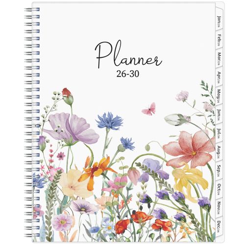 Monthly Planner 2026-2030, 5-Year Calendar Planner 2026-2030, Jan 2026 – Dec 2030, 8.5 x 11 In, Ruled Spread, Flexible Cover, Spiral Wirebound, Pocket, 60 Coated Monthly Tabs, Notes ＆ Habit Tracker, A4 Planner, Watercolor