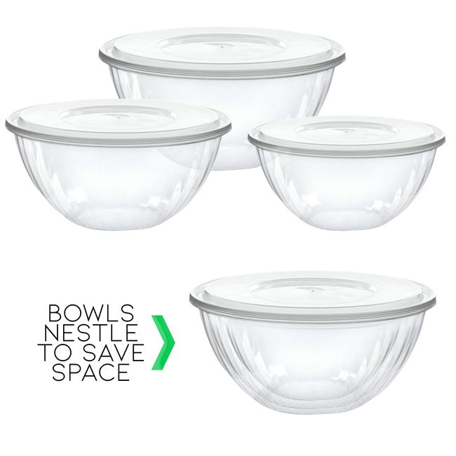 PLASTICPRO Disposable 150 Ounce Round Crystal Clear Plastic Serving Bowls  Party Snack or Salad Bowl Chip