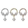 Treuheld® Segmentring-Clicker Piercing mit Kristallen und Anhänger [03.] Rosegold