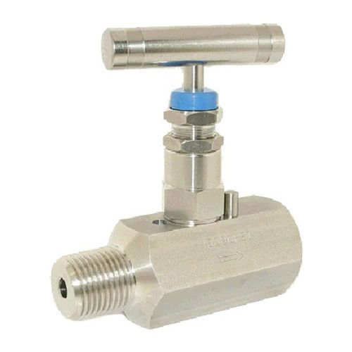 PIC Gauges HV-CS-1/2-HS-180-MXF Carbon Steel Hex Body Straight Needle Valve w/ Hydraulic Service Seat, 1/2" Male NPT x 1/2" Female NPT, 10000 psi Pressure
