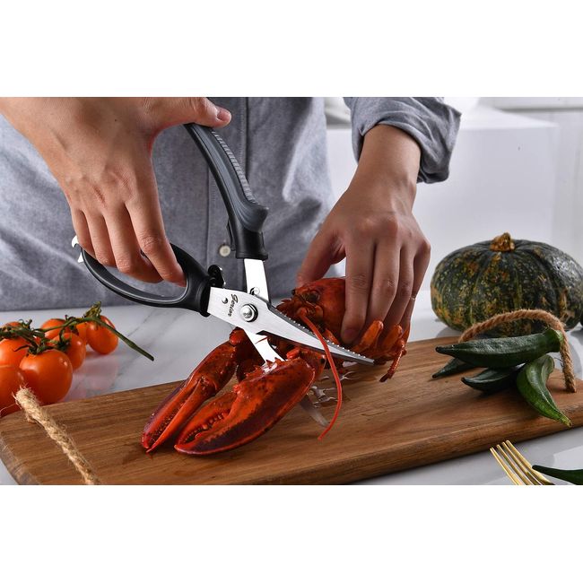 Poultry Shears - Heavy Duty Kitchen Scissors for Cutting Chicken, Poultry,  Game, Bone, Meat - Chopping Food - Spring Loaded