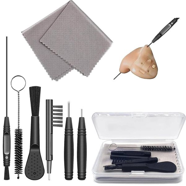 Hearing Aid Cleaning Kits, Hearing aid Cleaning Tools, Earwax Cleaner Tool Sets Hearing Aid Brushes Wire for Cleaning, Complete Set for Cleaner Hearing Aids & Electronic Devices