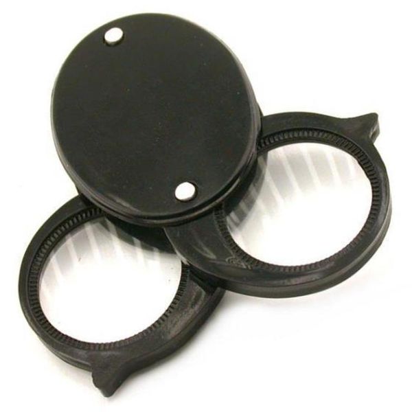 Folding Pocket Magnifier Magnifying Glass 5X 10x .75" Double Lens