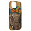 iPhone 14 Elephant with Elephant Ear Flowers Case