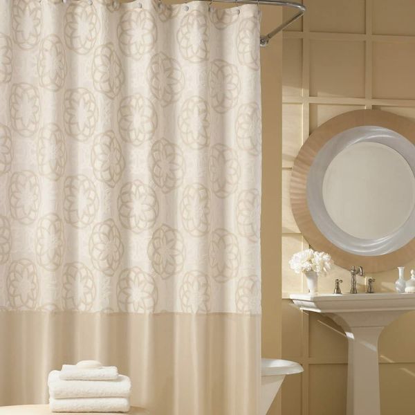 DS BATH Ivory and Cream Polyester Waterproof Fabric Printed ShowerCurtain7