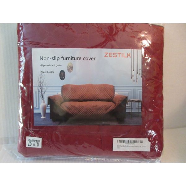 Non-Slip Slipcover 28" Sofa Cover Pet Dog Cat Kid Protector Red Wine Love Seat