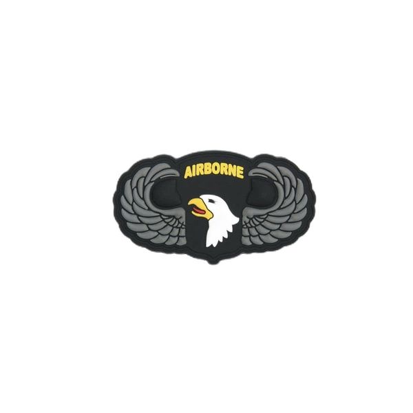 3D Rubber Patch Airborne 101st Silver Wings 4 x 7 cm Army