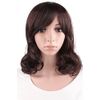 MapofBeauty Daily Use Side Bangs Medium Curly Wig (Dark Brown)