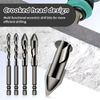 KIPTVO 4PCS Twist Drill Bit Set, Tile Drill Bits, Multifunction Drill Bit Sets, High Strength Eccentric Twist Drill Bit Set, Eccentric Twist Drill Bit, for Plastic, Brick, Tile, Wood Drill Bit Set