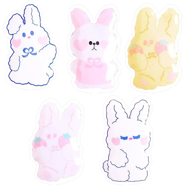 Pack of 5 Instant Hand Warmers, Reusable Click Heat Pads,Reusable Gel Click Heat Pads, Rabbit Shape Instant Hand Warmer for Cold Hands Heat Pads Pocket Warmers, random delivery