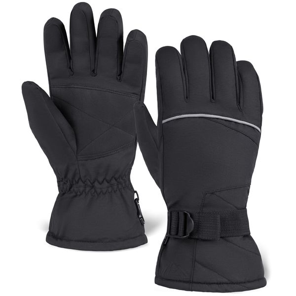 Tough Outdoors Ski Gloves - Thermal Waterproof Snow Gloves - Snowboarding Insulated Gloves for Women & Men - Winter Snow & Skiing Gloves