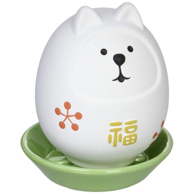 Deco ZCB-61795 Lucky Cat Daruma Design Accessory, Small Plum Diameter 3.5 x Height 4.4 inches (9 x 11.2 cm), Moist Urn