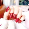 24 PCS Nail Tips, Gel Nail Tips, Solid Color, Cat Eye Stone, Handmade Nail Art Tips (Gullie)