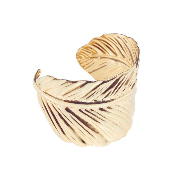 Bristol Novelty BA3220 Leaf Bangle, Women, Gold