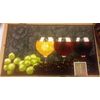 PRINTED NYLON RUG (nonskid back)(18"x30") 3 WINE GLASSES & GRAPES, rectangle, KH