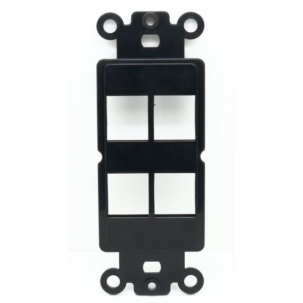 RiteAV Black Blank 4 Port Modular Insert for Keystone Jacks