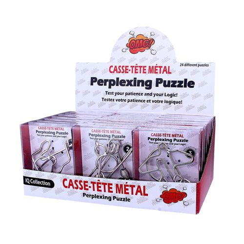 Assorted Metal Puzzle Large 24 Pack IQ Wire Metal Puzzles with Paper Box Gift Package Great Educational Metal Puzzle Games Toys for Kids and Adults by AHYUAN