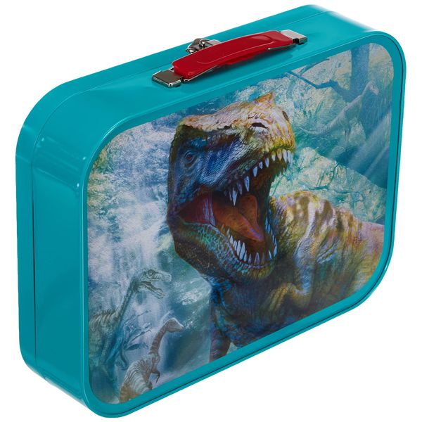 Schmidt Spiele Puzzle 56495 Dinosaurs, puzzle box in a metal case, 2x60 and 2x100 pieces children's jigsaw, colorful