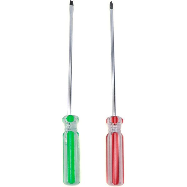 2 Pieces Long Screwdriver Set, Magnetic Tip Screwdriver Flat Head Screwdriver an