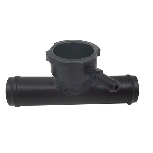 HCHCSPEED 35mm Aluminum Radiator Inline Filler Neck Coolant Hose 45 Degrees With Cap Black