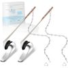 2 Pack Toilet Flush Handle Kit Universal Front Mount Lever Chrome Anti Rust Rod