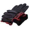 MGGMOKAY Mens Touchscreen Leather Driving Gloves Unlined,BlackRed,L