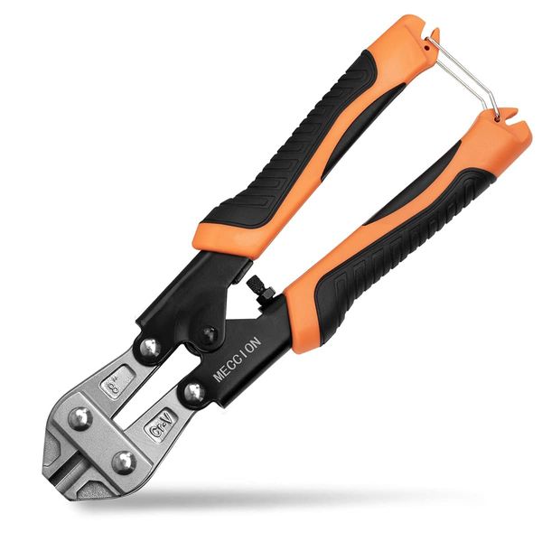 Bolt Cutter, Meccion Heay Duty 8" CR-V Mini Bolt and Wire Cutter, Cable, Chain, Spring Snips Clippers with Comfortable Soft Rubber Grip