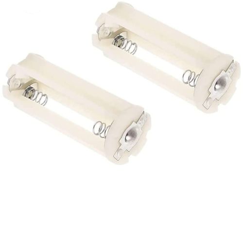Lagogia 3 x 1.5V AAA Cylindrical Battery Protective Cove Bracket for Flashlight Torch, Pack of 2, White (Flat Head White)