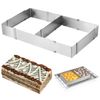 Adjustable Rectangular Cake Tin, Rectangular Baking Frame, Stainless Steel Cake Mold, 27-51 cm x 18-33 cm, 5 cm High, Large, Tall Adjustable Baking Tin