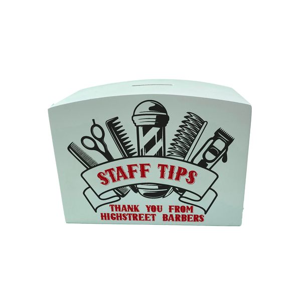 Barber Shop Barbers Cutter Cut Tip Jar Wooden Money Box For Reception Business Colourful Supplies