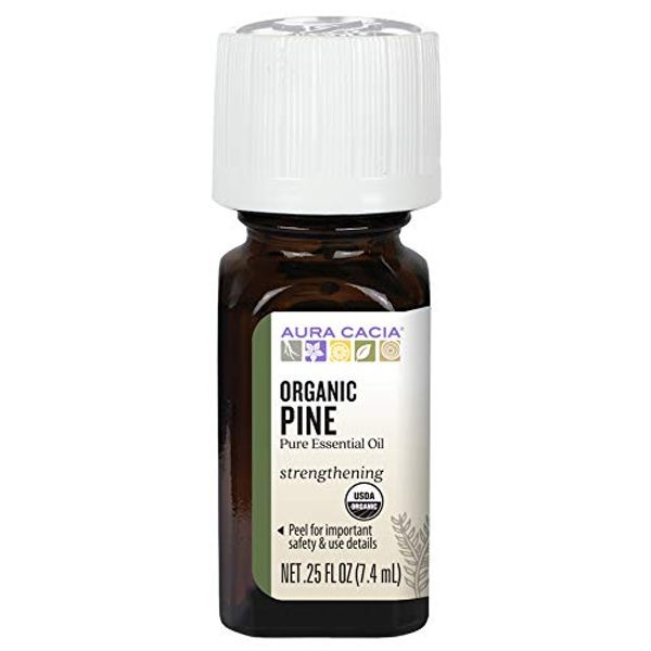 Aura Cacia Certified Organic Pure Pine Essential Oil | 0.25 fl. oz. | Pinus sylvestris