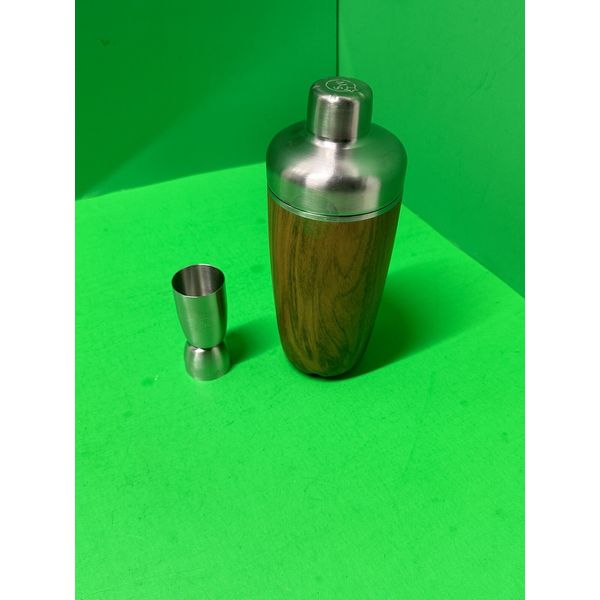 S'well 2 PC Cocktail Kit Barware Set Teakwood Shaker Strainer Jigger Makers Mark