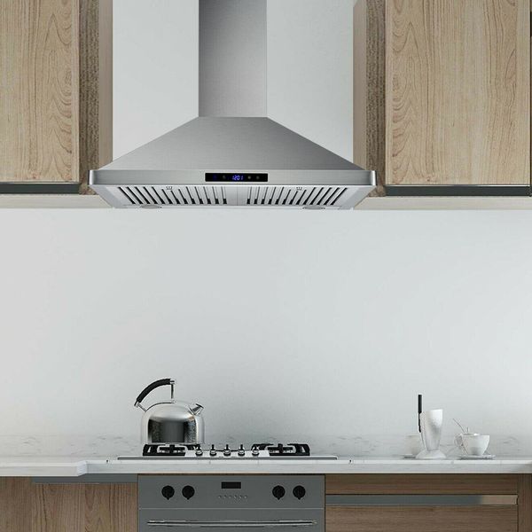 30 inch Wall Mount Stainless Steel Range Hood Kitchen Vent Touch Control 700 CFM
