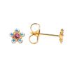 STUDEX Tiny Tips Stud Earrings Gold Plated AB and Rose Crystal Daisy Gold Plated Earrings Hypoallergenic for Little Ears