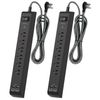 2 Pack Surge Protector Power Strip - 6 Outlets 4 USB Charging Ports, 5Ft Braided