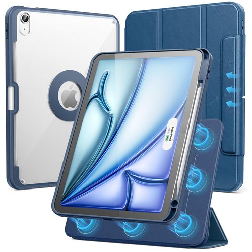 SPARIN Case for iPad Air 11 inch M3/ M2, iPad Air 7th/6th/5th/4th Gen (2025/2024/2022/2020) 10.9 inch,Case with Apple Pencil Holder, Detachable Magnetic Cover, Portrait and Landscape Stand, Navy