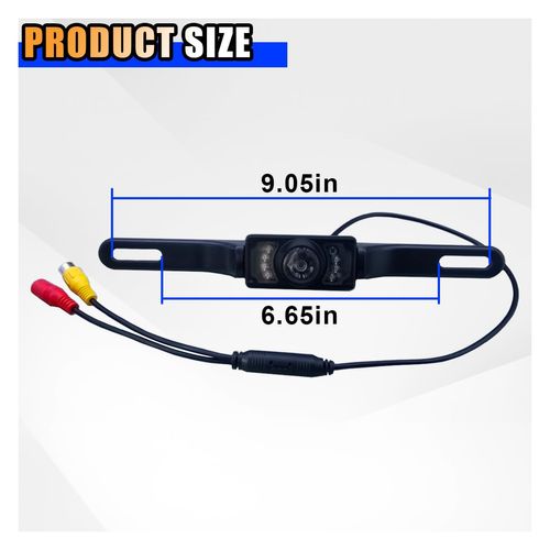 Car License Plate Backup Camera, Wide-Angle Night Vision LED Camera, 8-Light Infrared Vehicle Camera, Dustproof, Waterproof, Shockproof, Anti-Fog, High-Definition Car Rear View Camera (LP3-8 Light)