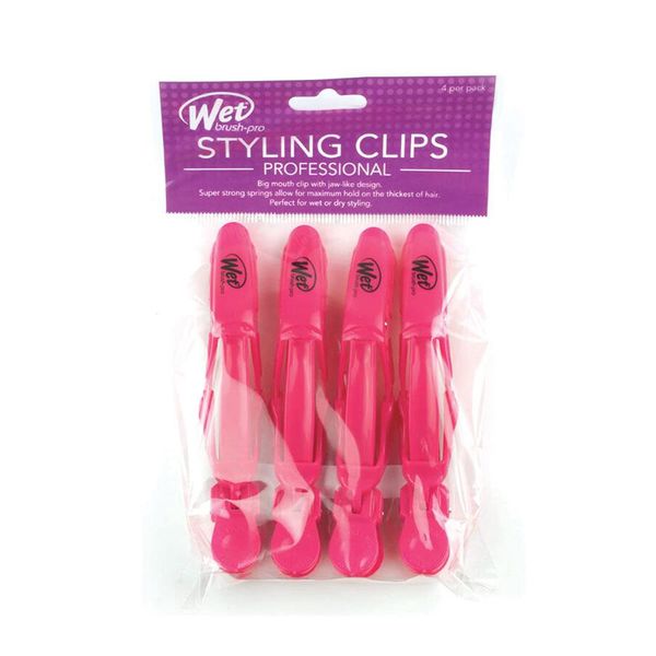 Wet Brush-Pro Professional Styling Clips, Punchy Pink, 4-Count/1 Pack