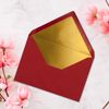DIN C6 coloured envelopes with metallic lining DIN C6 / 100 Stück rot / Goldfutter