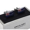 Onyx - Art Cufflinks - New Zealand Flag