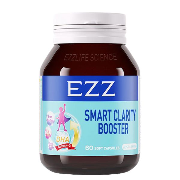 EZZ Smart Clarity Booster, Brain Booster Supplement for Focus, Memory, Clarity, Energy, Support Supplement with DHA, for Brain and Cognitive Development, 60 Capsules