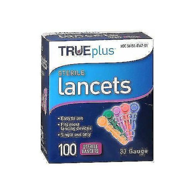 Trueplus Single Use Sterile Lancets Fits Most Lancing Devices 33G 100 Ct 3 Pack